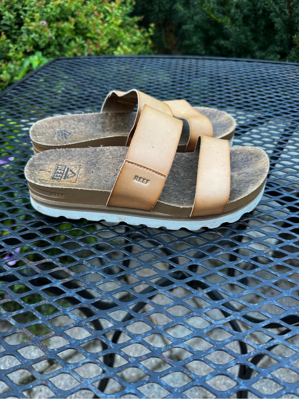 Reef Women's Cognac Double-Strap Slide Sandals